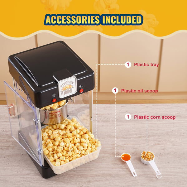 Popcorn-kone, 24x27,5x47,5 cm, musta, pöytämalli