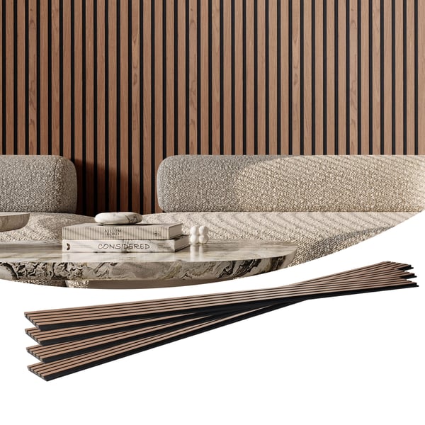 Akustikväggpaneler, 240x20x2.1 cm, Valnöt, MDF