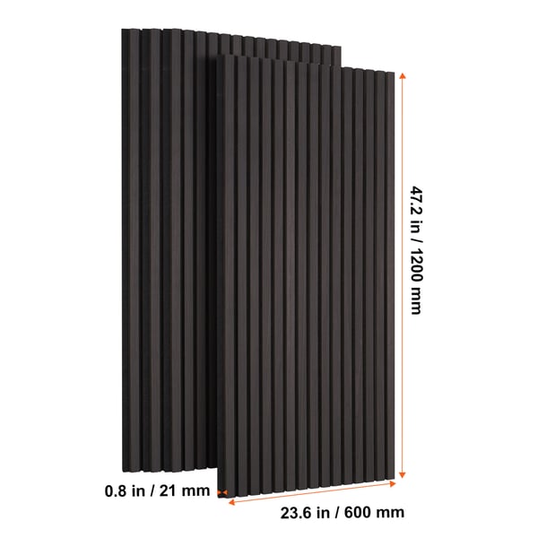 Akustiikkapaneelit, 120x60x2,1 cm, musta, MDF