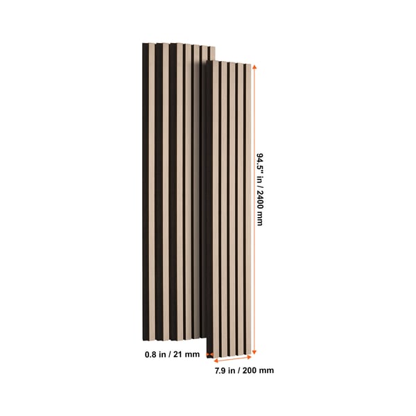 Akustiset seinäpaneelit, 240x20x2,1 cm, hopea, MDF