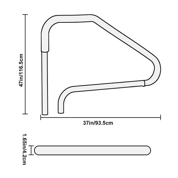 Poolgelænder, 116.5x4.2x93.5 cm, Sølv, Rustfrit stål