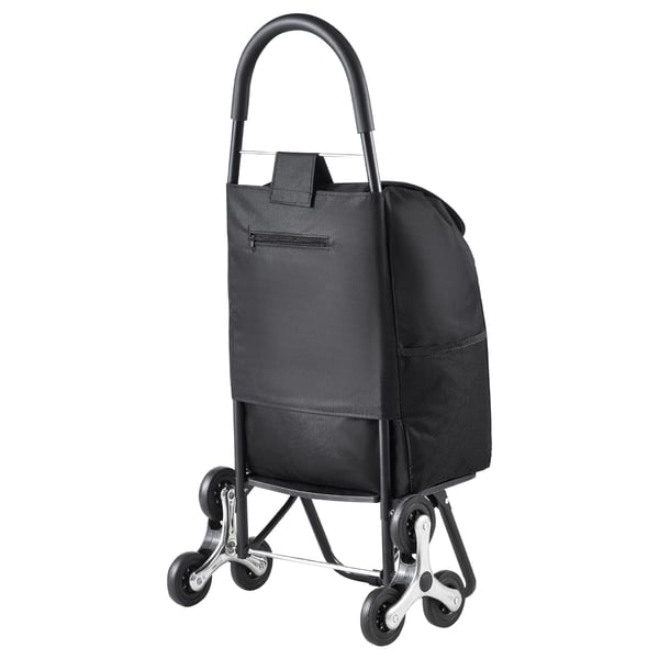Trappklättrande shoppingvagn, 36L, 45x35x96.5 cm, svart, hopfällbar