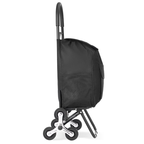 Trappklättrande shoppingvagn, 36L, 45x35x96.5 cm, svart, hopfällbar