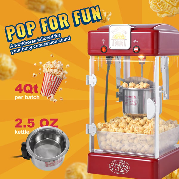 Popcornmaskine 24x27,5x47,5 cm Rød