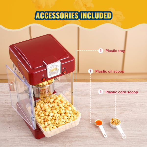 Popcornmaskine 24x27,5x47,5 cm Rød
