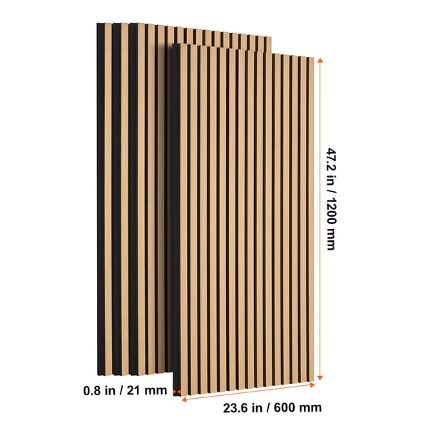 Akustiset seinäpaneelit, 60x120x2,1 cm, vaalea tammi, MDF