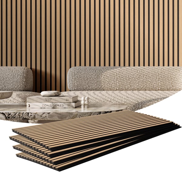 Akustiset seinäpaneelit, 60x120x2,1 cm, vaalea tammi, MDF