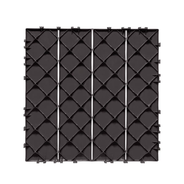 Terassilaatat, 36 kpl, 30x30x2 cm, tummanruskea, muovinen ulkolattia
