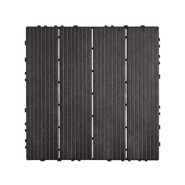 Terassilaatat, 36 kpl, 30x30x2 cm, tummanruskea, muovinen ulkolattia