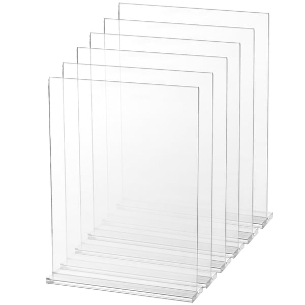 Skilteholder, Akryl Dobbeltsidet T-form, 21.6x27.9x4.5 cm, Klar