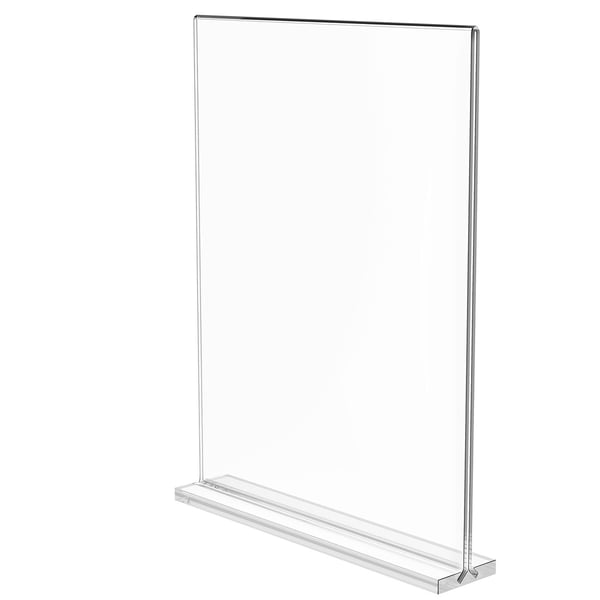 Skilteholder, Akryl Dobbeltsidet T-form, 21.6x27.9x4.5 cm, Klar