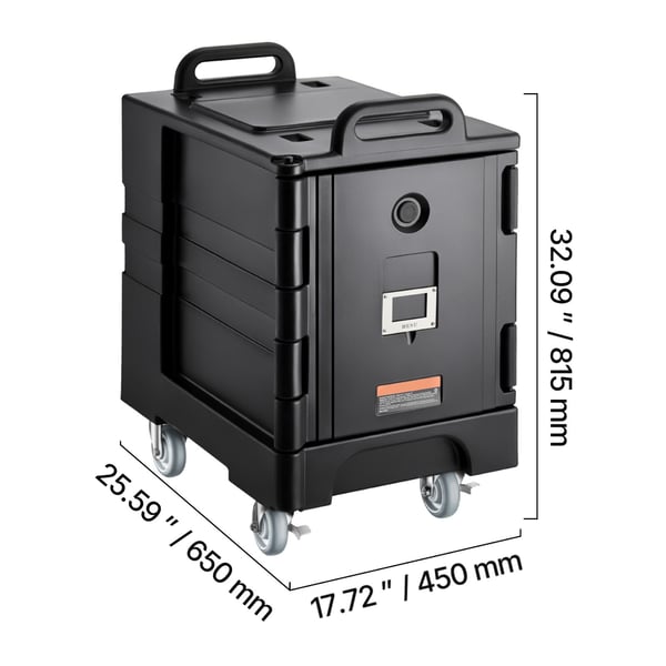 Isoleret madbeholder, 65x45x81,5 cm, sort, opbevaring