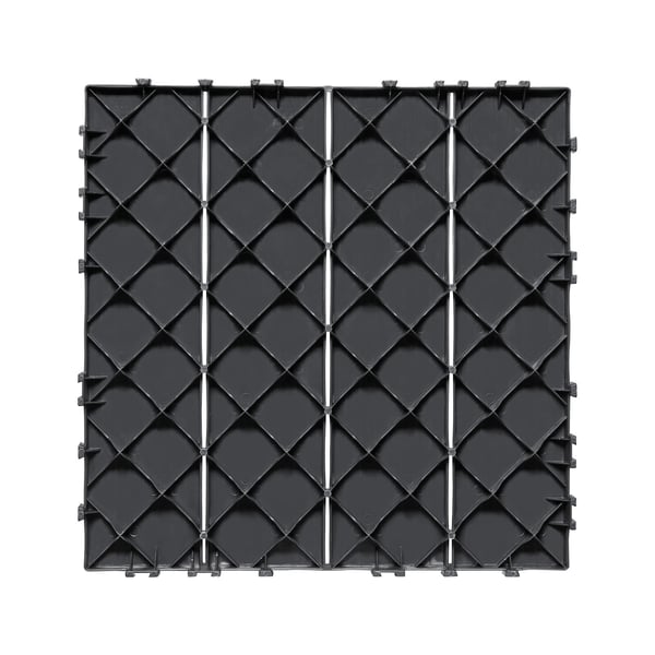 Trallplattor, 36-pack, 30x30x2 cm, mörkgrå, plast