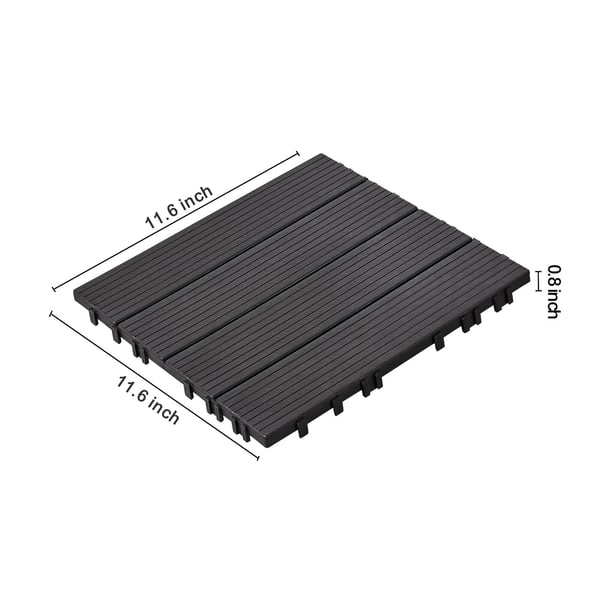 Trallplattor, 36-pack, 30x30x2 cm, mörkgrå, plast