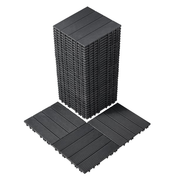 Trallplattor, 36-pack, 30x30x2 cm, mörkgrå, plast