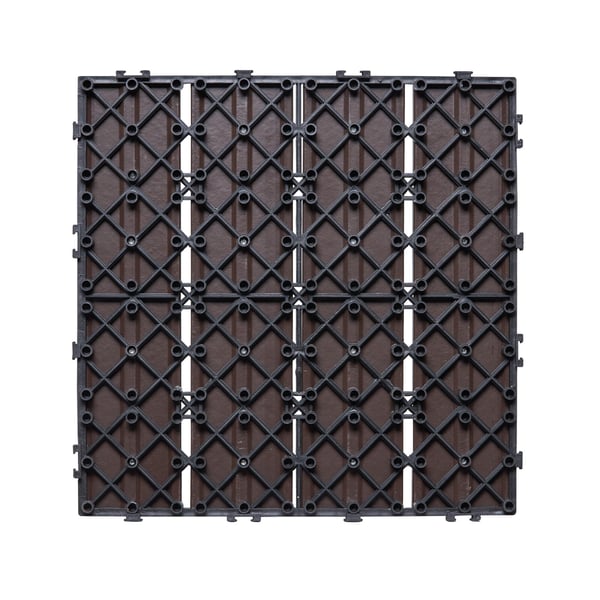 Terassilaatat, 27 kpl, 30x30x2 cm, tummanruskea, muovipuu, ulkolattia Terassilaatat, 27 kpl, 30x30x2 cm, tummanruskea, muovipuu, ulkolattia