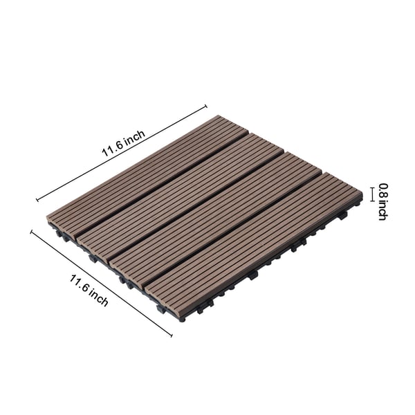 Trallplattor, 27-pack, 30x30x2 cm, mörkbrun, plastträ, utomhusgolv