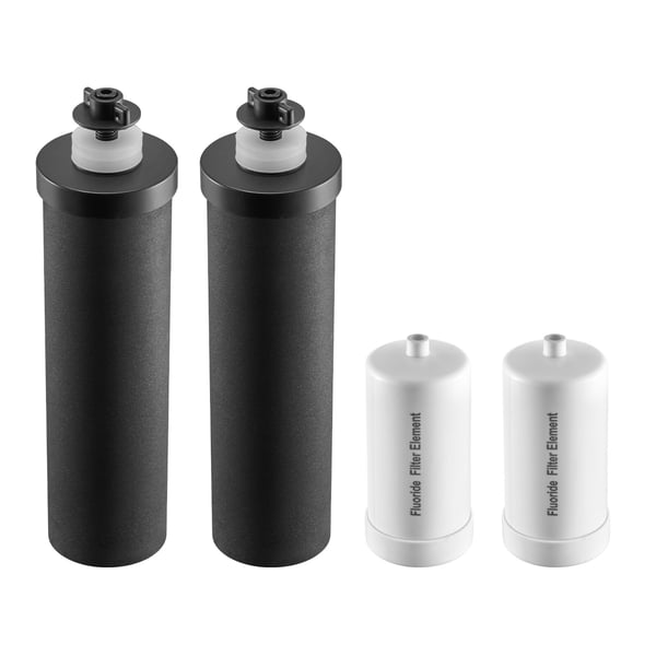 Vattenfilter ersättningselement, 62x243 mm, 4-pack, Aktivt kol