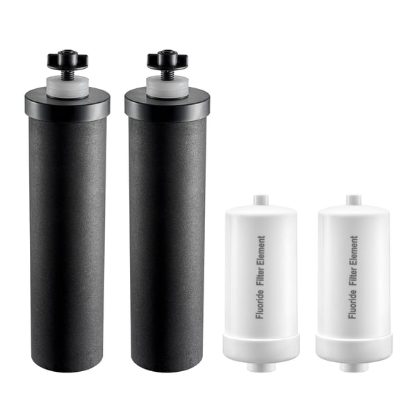 Vattenfilter ersättningselement, 62x243 mm, 4-pack, Aktivt kol