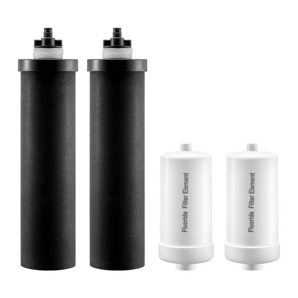 Vattenfilter ersättningselement, 62x243 mm, 4-pack, Aktivt kol