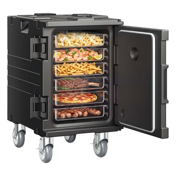 Isoleret madbeholder, 64,5x44,5x75,5 cm, sort, catering