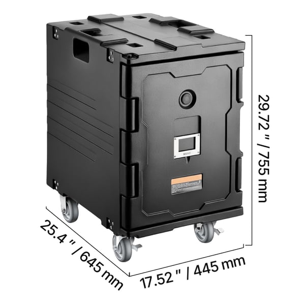 Isoleret madbeholder, 64,5x44,5x75,5 cm, sort, catering