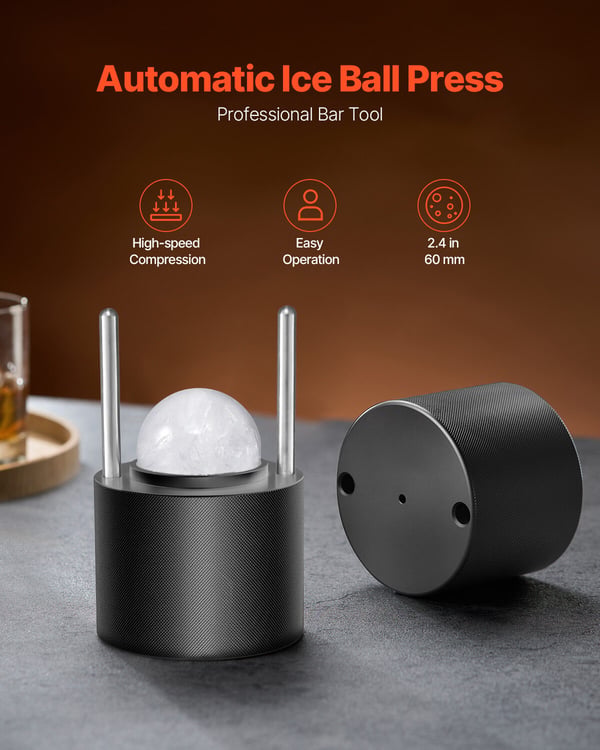 Isbollpresskit, 6 cm, Svart, Aluminium