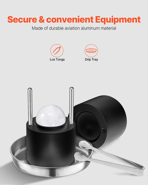 Isbollpresskit, 6 cm, Svart, Aluminium