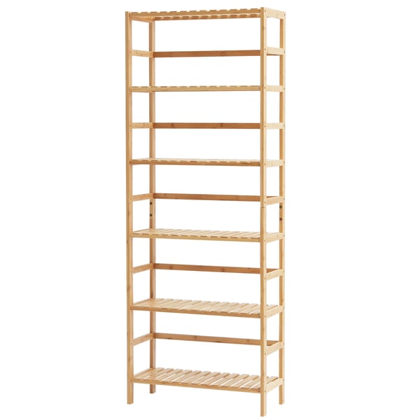 Bogreol, 6-lags bambusreol, 60x26x161 cm, Natur, Bambus