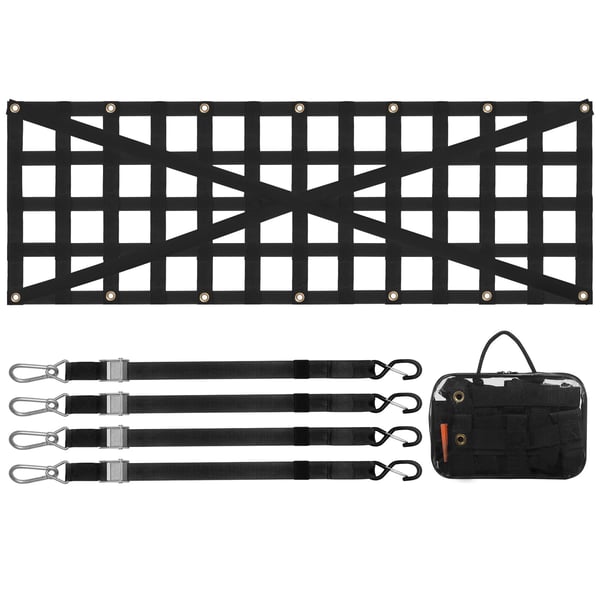 Bagklapnet 137x46 cm, kraftigt lastnet, justerbare stropper