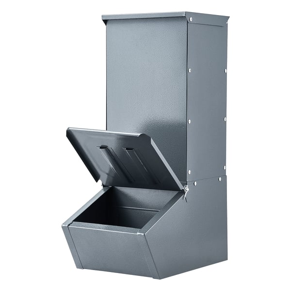 Svinefoderautomat, 49,5x30x75 cm, Stål, Udendørs foderautomat til husdyr