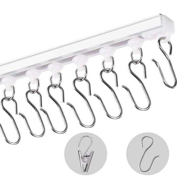 Takmonterad gardinskena set 301x1,8x3 cm vit, PVC
