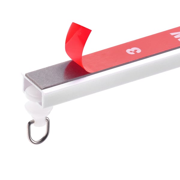 Takmonterad gardinskena set 301x1,8x3 cm vit, PVC