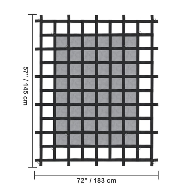 Lastnet, 183x145 cm, Sort, Kraftig lastnet til lastbil