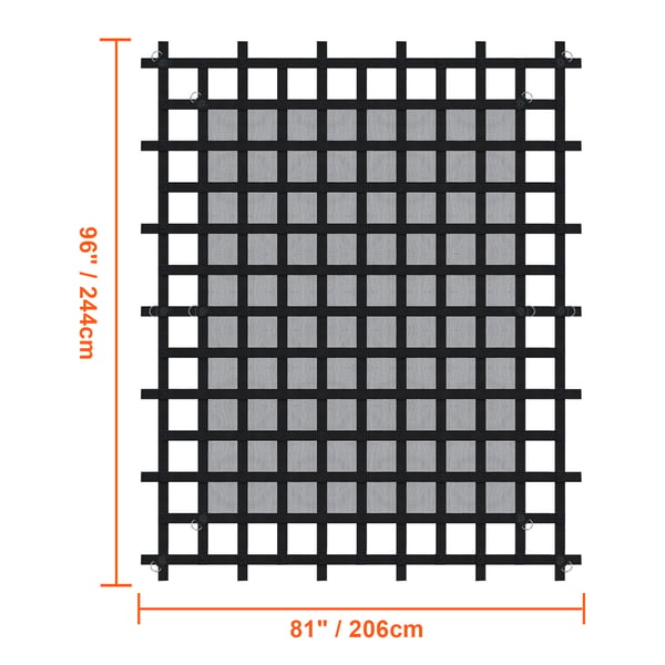 Lastnet, 244x206 cm, Kraftig, Polyester, Lastbilopbevaring