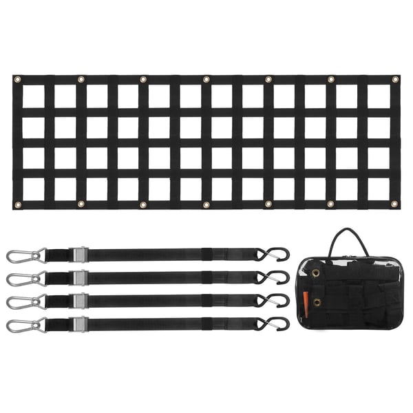 Bakluckenät 152.5x47 cm, robust lastnät för flak, svart