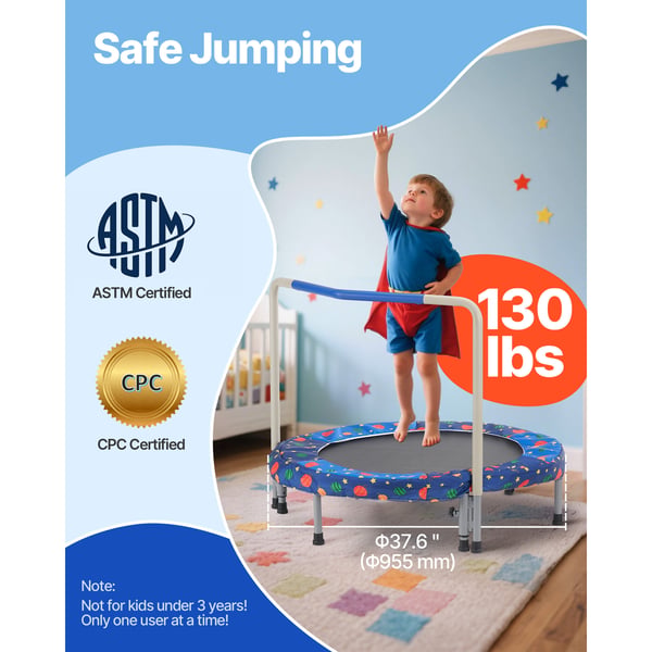 Trampolin, 95,5x75 cm, Blå, Sammenklappelig