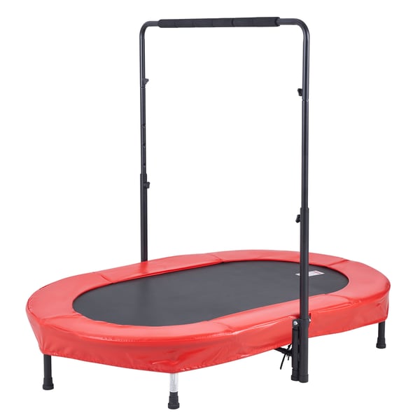 Børnetrampolin, 143,5x97x96,5-128,5 cm, Rød, Sammenklappelig