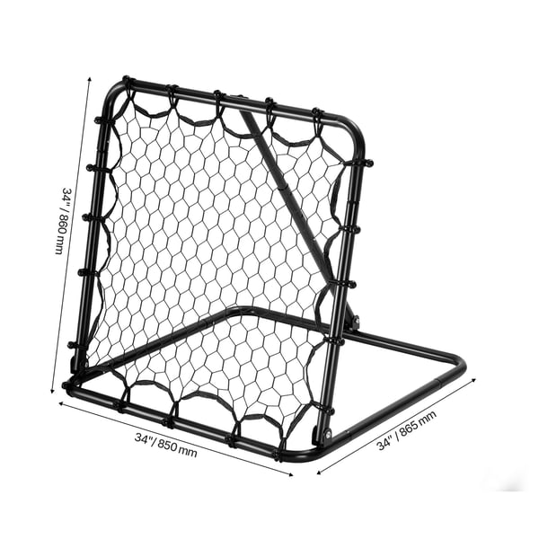 Jalkapallon paluuseinäverkko, 86,4x86,4 cm, säädettävä, kannettava harjoitusväline