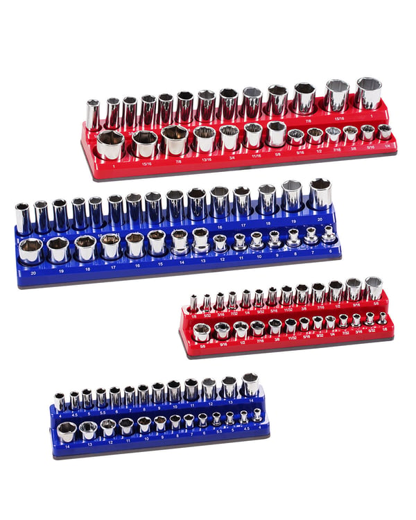 Hylsorganizerset, Magnetisk, 380x89x39 mm, Blå, Förvaring Hylsorganizerset, Magnetisk, 380x89x39 mm, Blå, Förvaring
