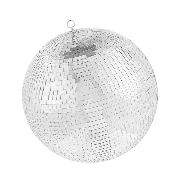 Diskokugle, 30 cm, Sølv, Glas