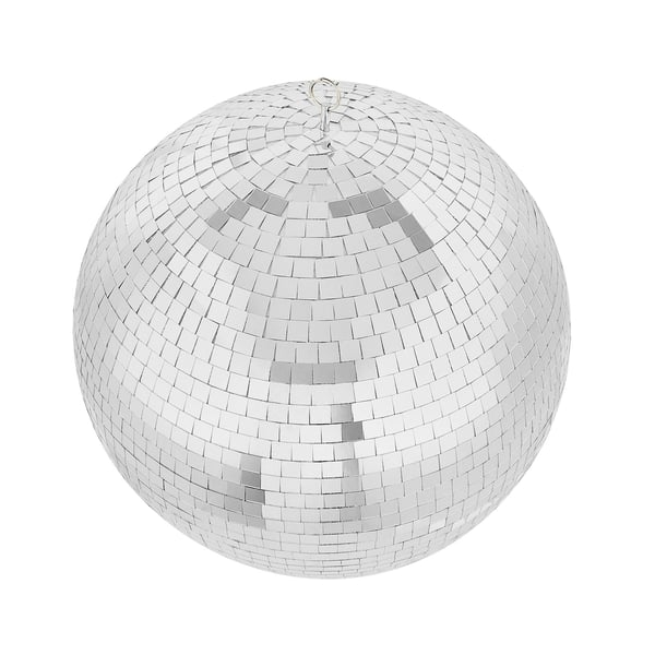 Diskokugle, 30 cm, Sølv, Glas