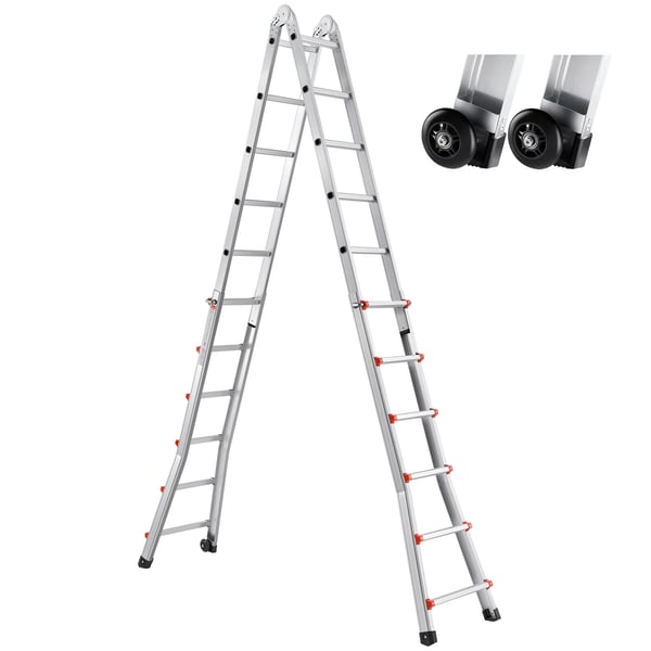 Teleskooppitikkaat, 565x200x1765 mm, alumiini, monitoiminen