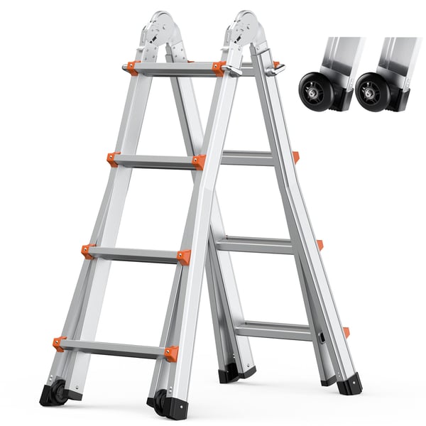 Jatkettava tikas, teleskooppinen A-malli, 515x200x1395 mm, alumiini Jatkettava tikas, teleskooppinen A-malli, 515x200x1395 mm, alumiini