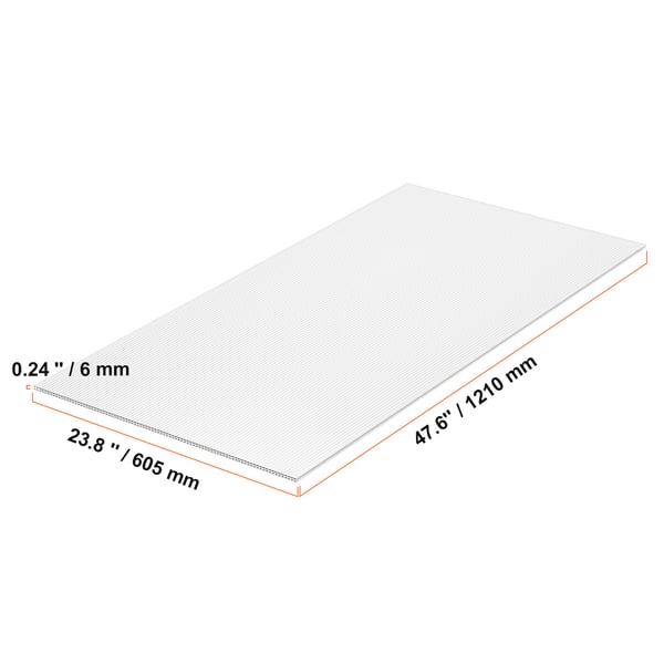 Drivhuspaneler, 121x60,5x0,6 cm, Klar, Polycarbonat tagplader