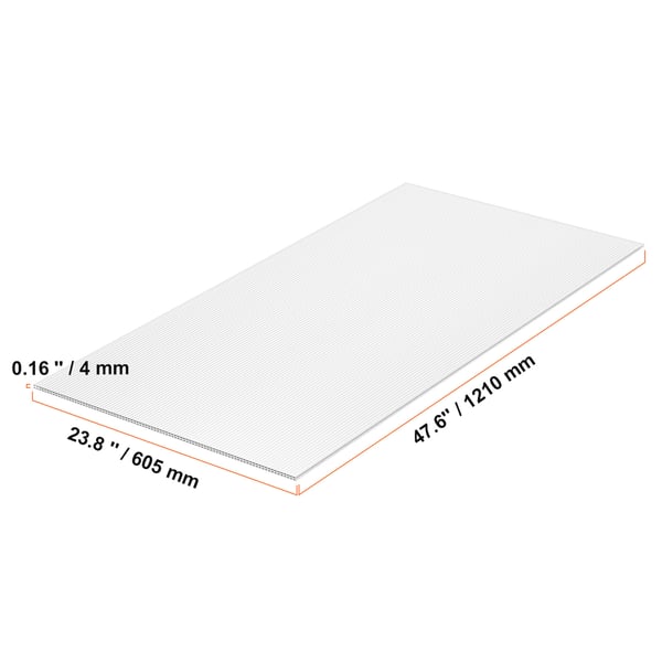 Drivhuspaneler, 121x60.5x0.4 cm, Klar, Polycarbonat