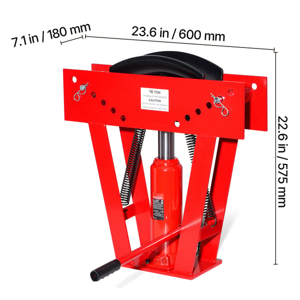 Hydraulisk rørbukker, 600x180x575 mm, kraftig stål