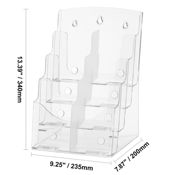 Brochureholder, 23,5x20x34 cm, Klar, Akryl