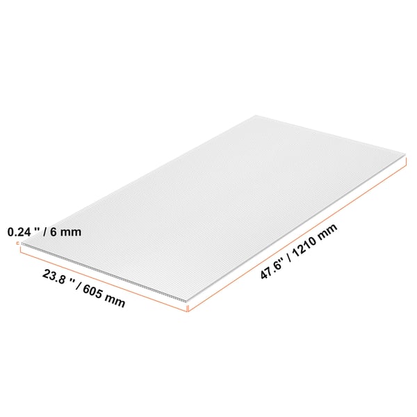 Drivhuspaneler, Polycarbonat, 121x60,5x0,6 cm, Klar, Tagdækning
