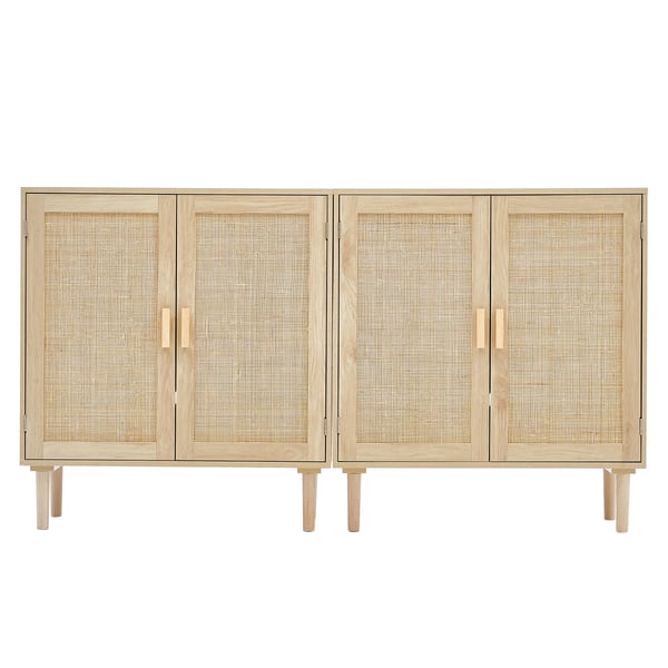 Skab, Rattan Opbevaringsskab Sæt af 2, 80x37,5x88 cm, Natur, Opbevaring